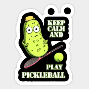 Funny Pickle Playing Pickleball Sticker